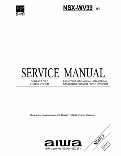 AIWA AIWA nsx_wv39 AIWA nsx_wv39 service manual
